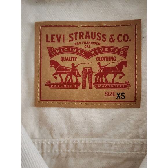 JACKET-JEAN-LEVI STRAUSS & CO.-Light Cream-Butterflies-Small Size-Classic-X-SML - Picture 6 of 16